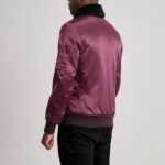 Clyde B-15 Maroon Bomber Jacket - Image 5