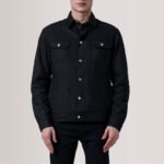Colberto Black Waxed Canvas Trucker Jacket - Image 5
