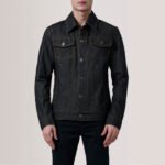 Conard Faded Black Denim Trucker Jacket - Image 5