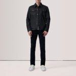 Conard Faded Black Denim Trucker Jacket - Image 2