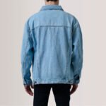 Eddie Light Blue Oversized Denim Trucker Jacket - Image 4