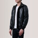 Lester Black Leather Bomber Jacket - Image 3