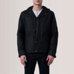 Marlo Black Canvas Hooded Work Jacket - Image 5
