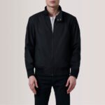 Morrison Black Canvas Bomber Jacket - Image 5
