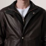 Alfred Maroon Leather Bomber Jacket - Image 4