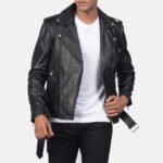 Allaric Alley Black Leather Biker Jacket - Image 4