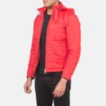 Alps Quilted Red Hooded Windbreaker Jacket - Image 2