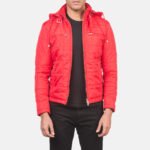 Alps Quilted Red Hooded Windbreaker Jacket