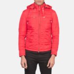 Alps Quilted Red Hooded Windbreaker Jacket - Image 4