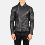 Armand Black Leather Biker Jacket - Image 4