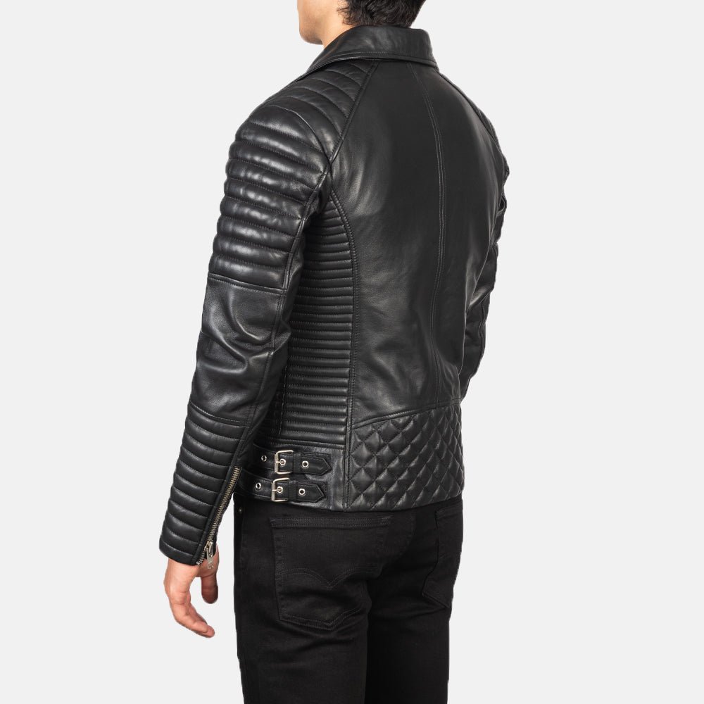 Armand Black Leather Biker Jacket - Image 5