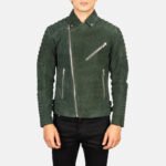 Armand Green Suede Biker Jacket - Image 4