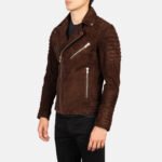 Armand Mocha Suede Biker Jacket - Image 2