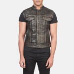 Atlas Moto Distressed Brown Leather Vest - Image 4