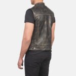 Atlas Moto Distressed Brown Leather Vest - Image 5