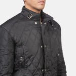 Barry Quilted Black Windbreaker Jacket - Image 6
