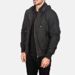 Hanklin Ma-1 Black Hooded Bomber Jacket - Image 2