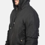 Hanklin Ma-1 Black Hooded Bomber Jacket - Image 6