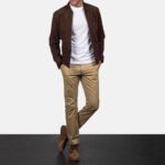 Blain Mocha Suede Bomber Jacket - Image 3