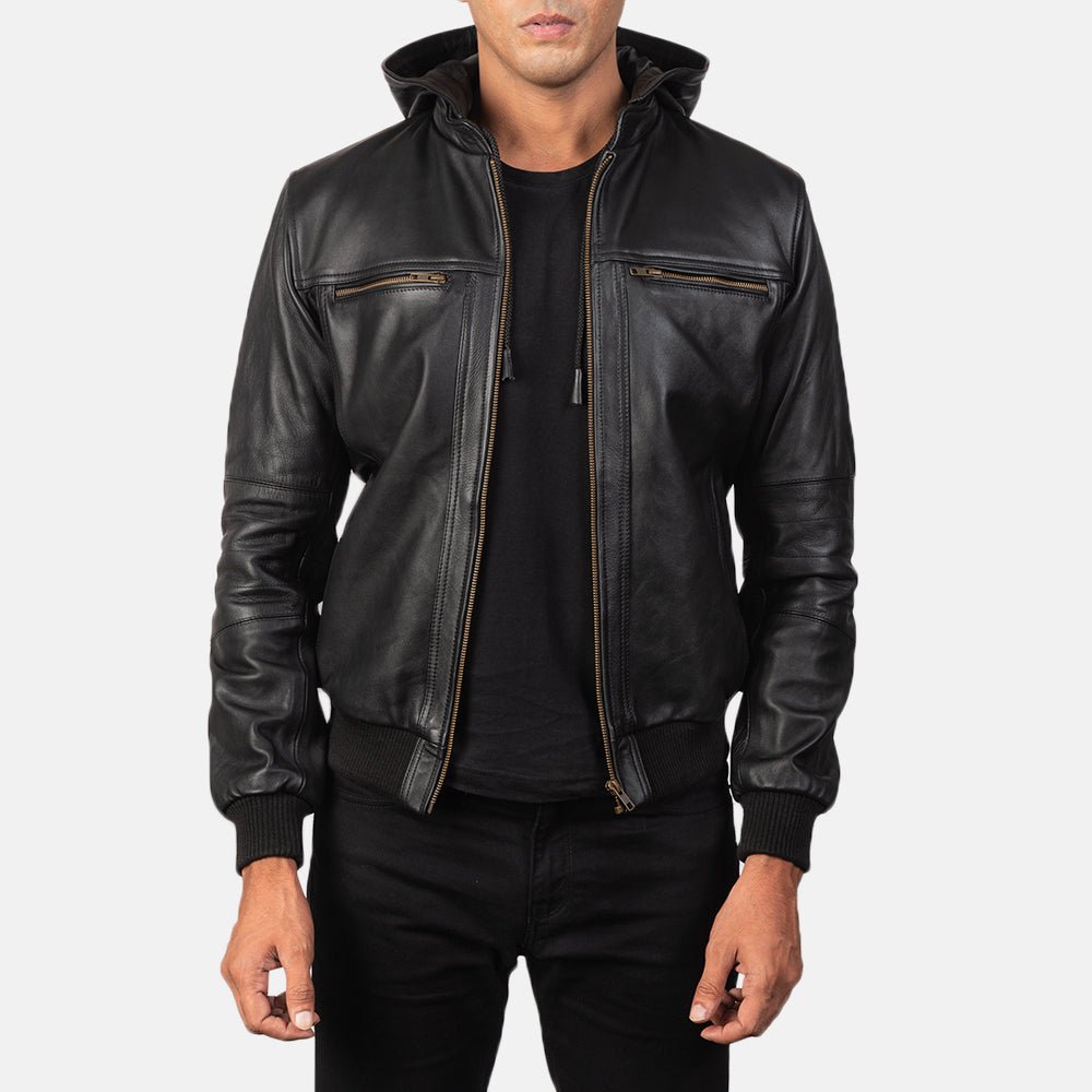 Men_s_Bouncer_Biz_Black_Leather_Bomber_Jacket_4b846b01-c7a0-48b8-a7e8-f652642550a8_1024x1024.jpg Bouncer Biz Black Leather Bomber Jacket - Image 1