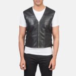 Brandon Black Leather Vest - Image 4