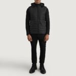 Carlo Black Hooded Puffer Vest - Image 3