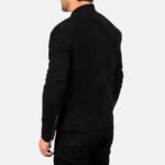 Charcoal Black Suede Biker Jacket - Image 5