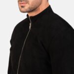 Charcoal Black Suede Biker Jacket - Image 6