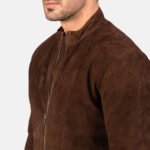 Charcoal Mocha Suede Biker Jacket - Image 6