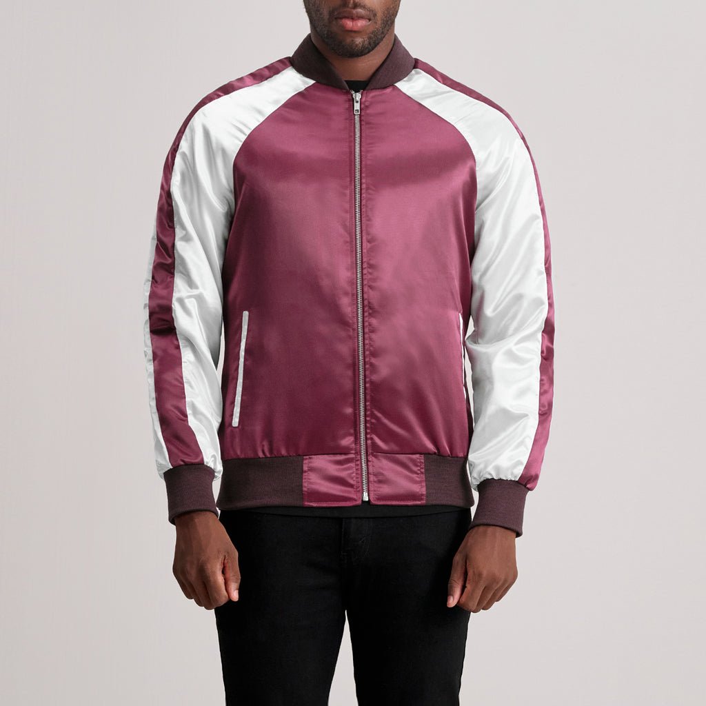Men_s_Clarke_Maroon_Varsity_Jacket_Close_Front_1024x1024.jpg Clarke Maroon Varsity Jacket - Image 1