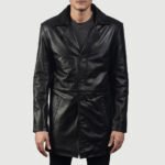 Classmith Black Leather Coat - Image 3