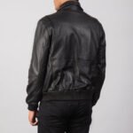 Coffmen Black A2 Leather Bomber Jacket - Image 5