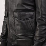 Coffmen Black A2 Leather Bomber Jacket - Image 6
