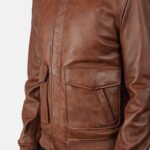 Coffmen Brown A2 Leather Bomber Jacket - Image 6