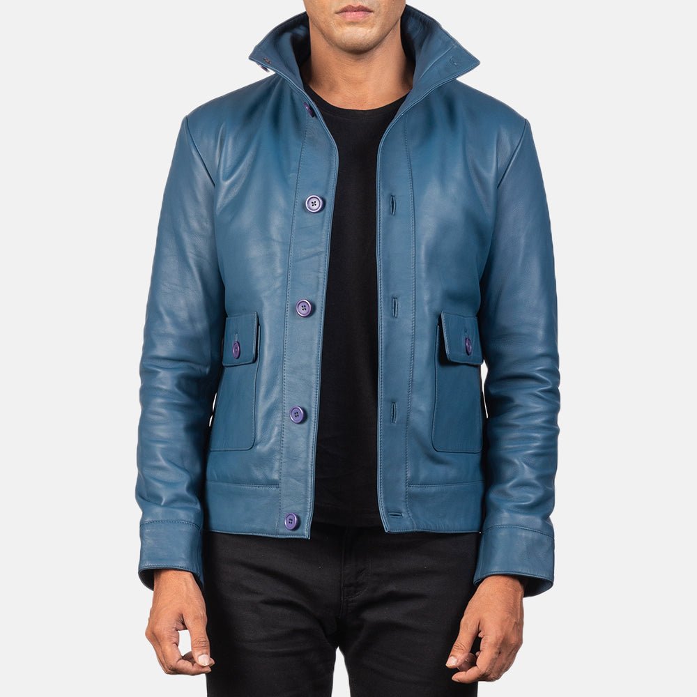 Men_s_Columbus_Blue_Leather_Bomber_Jacket57441-4_9ea9f7a2-e63d-4a2a-a7e3-d00c8df9040f_1024x1024.jpg Columbus Blue Leather Bomber Jacket - Image 1