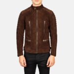 Damian Mocha Suede Biker Jacket - Image 4