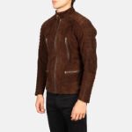 Damian Mocha Suede Biker Jacket - Image 2