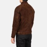 Damian Mocha Suede Biker Jacket - Image 5