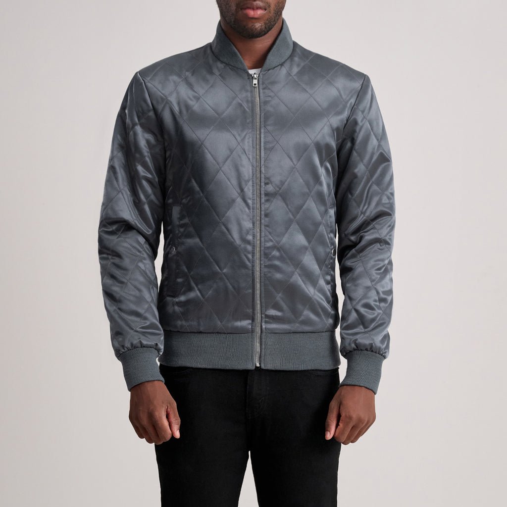 Men_s_Danson_Quilted_Grey_Varsity_Jacket_Close_Front_1024x1024.jpg Danson Quilted Grey Varsity Jacket - Image 1