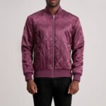Danson Quilted Maroon Varsity Jacket