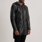 Delvin Black Leather Parka - Image 2