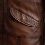 Delvin Distressed Brown Leather Parka - Image 6