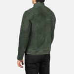 Fernando Quilted Green Suede Biker Jacket - Image 5