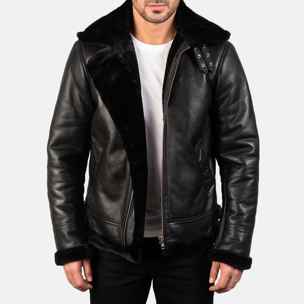 Men_s_Francis_B-3_Black_Leather_Bomber_Jacket-4_dcd2e716-f22b-4663-aede-96b7400a043e_1024x1024.jpg Francis B-3 Black Leather Bomber Jacket - Image 1