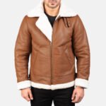 Francis B-3 Brown Leather Bomber Jacket - Image 4