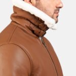 Francis B-3 Brown Leather Bomber Jacket - Image 6