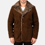 Furlong Brown Suede Leather Coat - Image 4