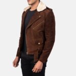 Furton Mocha Suede Biker Jacket - Image 2
