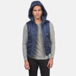Fuston Blue Hooded Puffer Vest - Image 4