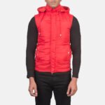 Fuston Red Hooded Puffer Vest - Image 4